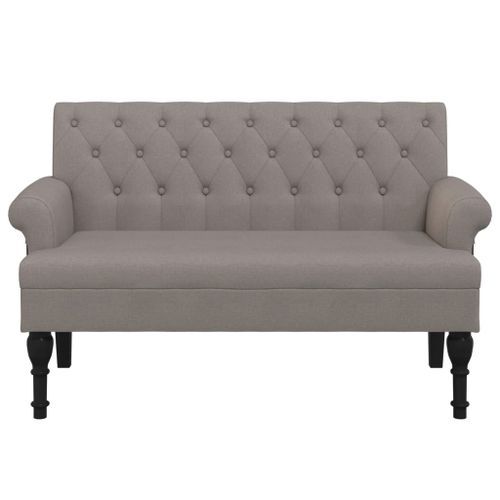 Banc avec dossier taupe 120x62x75,5 cm tissu - Photo n°3; ?>