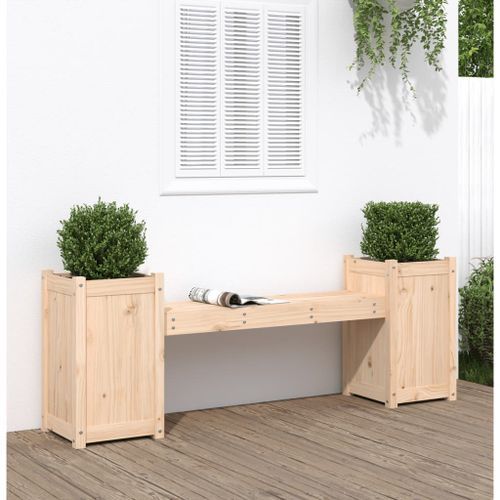 Banc avec jardinières 180x36x63 cm bois massif de pin - Photo n°2; ?>