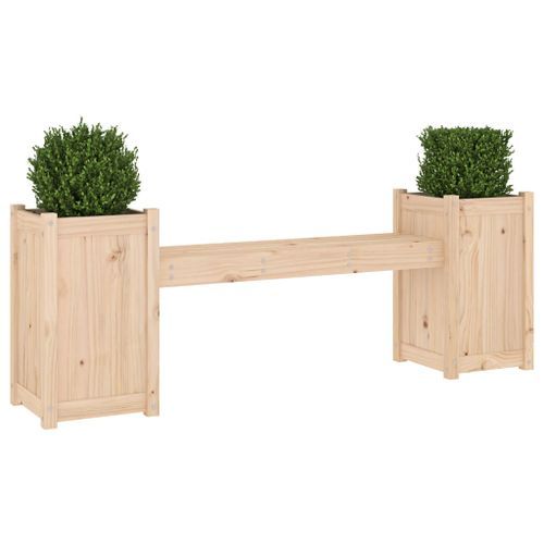 Banc avec jardinières 180x36x63 cm bois massif de pin - Photo n°3; ?>