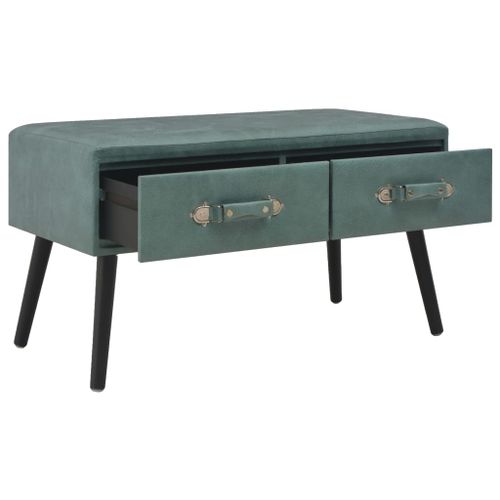 Banc avec tiroirs 80 cm Vert de mer Similicuir - Photo n°2; ?>
