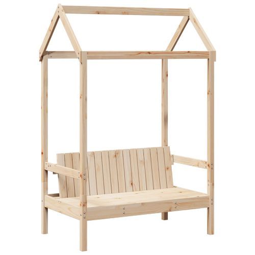 Banc avec toit 117,5x70x176,5 cm bois de pin massif - Photo n°2; ?>