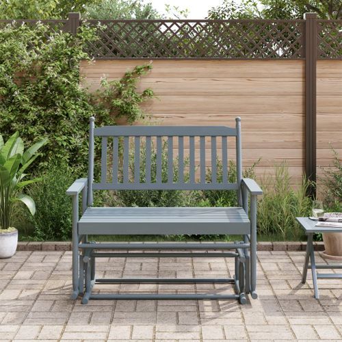 Banc balancelle gris 118x70x104,5 cm bois massif de peuplier - Photo n°3; ?>