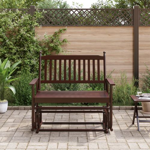 Banc balancelle marron 118x70x104,5 cm bois massif de peuplier - Photo n°3; ?>