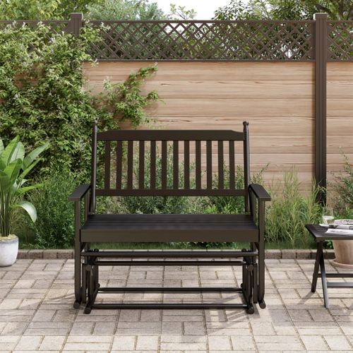 Banc balancelle noir 118x70x104,5 cm bois massif de peuplier - Photo n°3; ?>