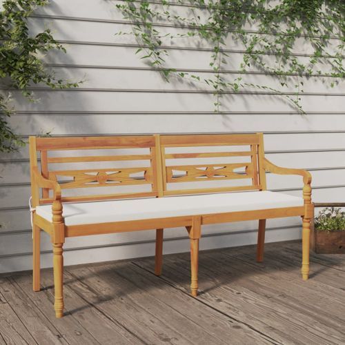 Banc Batavia avec coussin 150 cm Bois de teck massif - Photo n°2; ?>