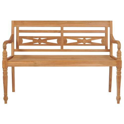 Banc Batavia avec coussin bleu 120 cm Bois de teck massif 2 - Photo n°3; ?>