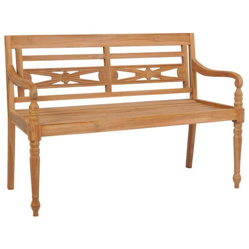 Banc Batavia avec coussin noir 120 cm Bois de teck massif 2 - Photo n°2; ?>