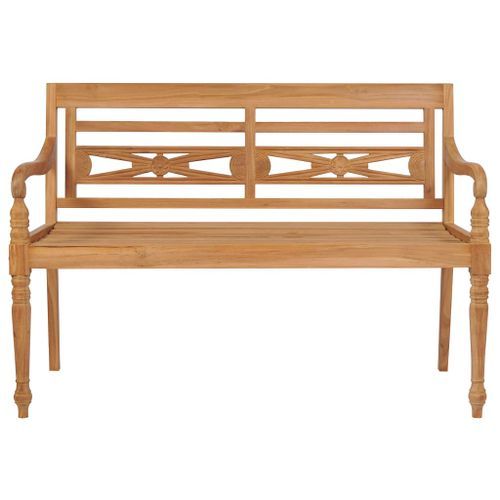 Banc Batavia avec coussin noir 120 cm Bois de teck massif 2 - Photo n°3; ?>