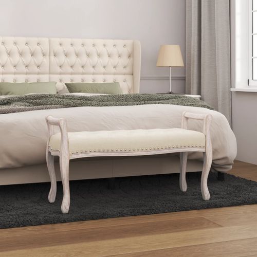 Banc beige 110x45x60 cm lin - Photo n°2; ?>