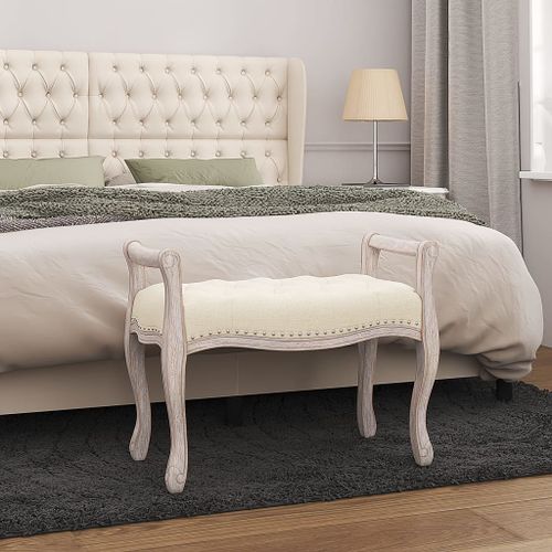 Banc beige 80x45x60 cm lin - Photo n°2; ?>