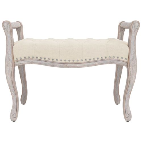 Banc beige 80x45x60 cm lin - Photo n°3; ?>