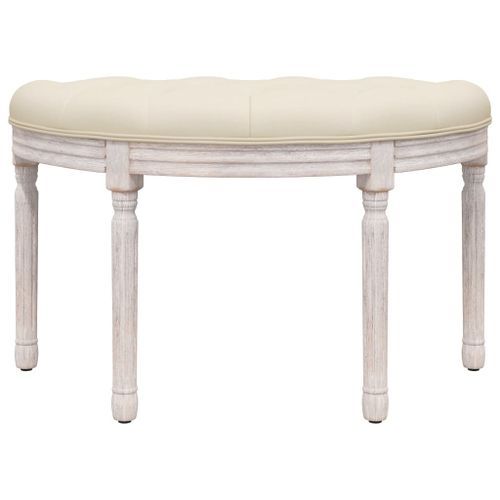 Banc beige 81,5x41x49 cm lin - Photo n°3; ?>