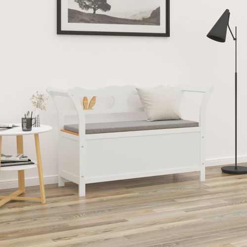 Banc Blanc 107x45x75,5 cm Bois de sapin solide - Photo n°2; ?>