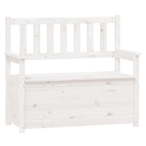 Banc Blanc 112,5x51,5x96,5 cm Bois de pin massif - Photo n°2; ?>