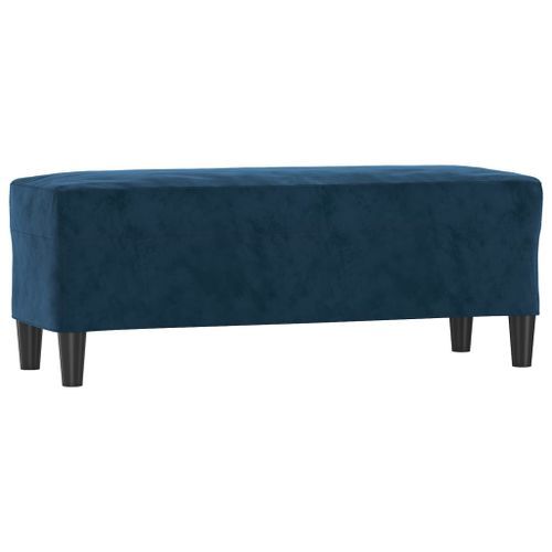 Banc Bleu 100x35x41 cm Velours - Photo n°2; ?>