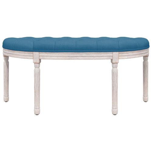 Banc Bleu 110,5x45x49 cm Velours - Photo n°3; ?>