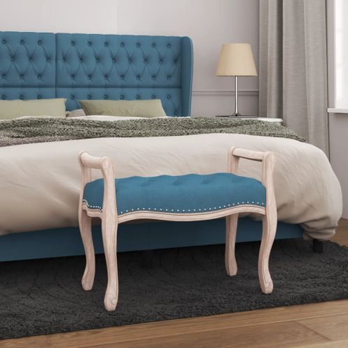 Banc Bleu 80x45x60 cm Velours - Photo n°2; ?>