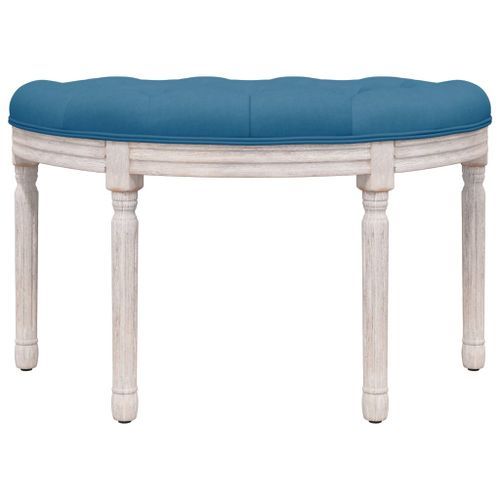 Banc Bleu 81,5x41x49 cm Velours - Photo n°3; ?>