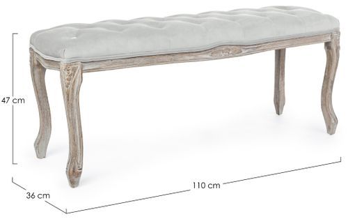 Banc bois de bouleau gris Amadia L 110 cm - Photo n°3; ?>