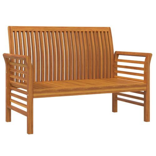 Banc canapé avec coussins Blanc crème Bois d'acacia solide - Photo n°3; ?>