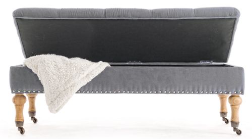 Banc Coffre En Bois De Pin Gris Avec Roues Arlo L 110 Cm 16 Banc coffre en bois de pin gris avec roues Arlo L 110 cm - Photo n°2; ?>