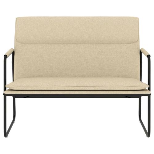 Banc Crème 100x64x80 cm Tissu - Photo n°3; ?>