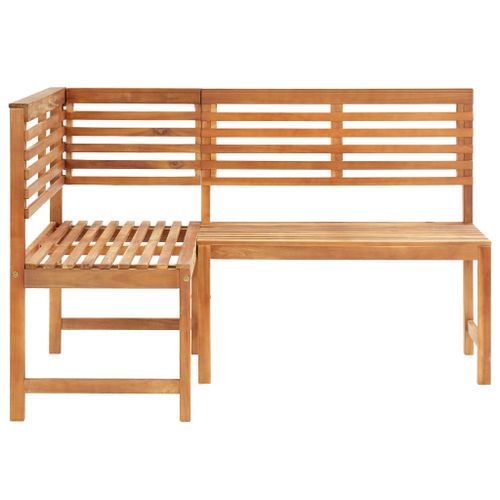 Banc d'angle de jardin 140 cm Bois solide d'acacia - Photo n°2; ?>