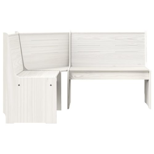 Banc d'angle de jardin 151 cm Bois de pin solide Blanc - Photo n°2; ?>