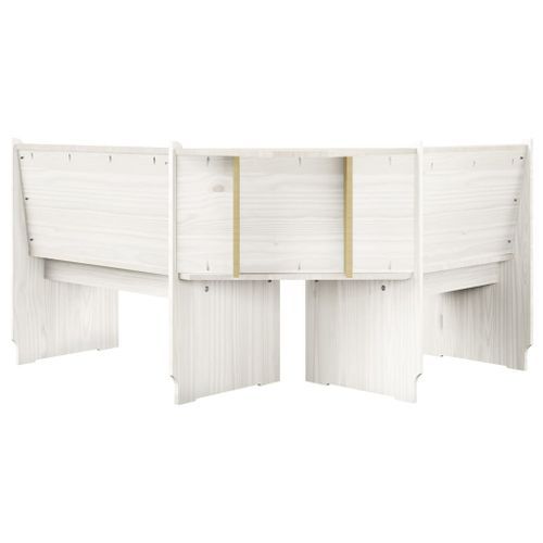 Banc d'angle de jardin 151 cm Bois de pin solide Blanc - Photo n°3; ?>