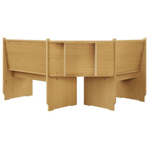 Banc d'angle de jardin 151 cm Bois de pin solide Marron miel - Photo n°3; ?>