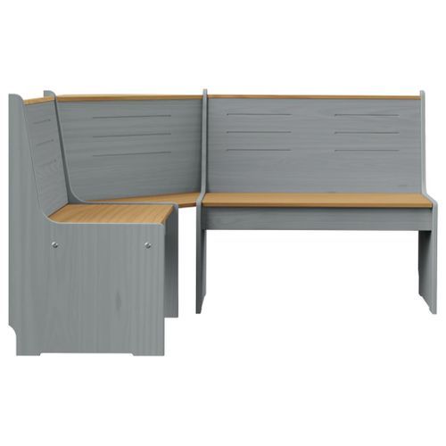 Banc d'angle de jardin 151 cm Pin solide Marron miel et gris - Photo n°2; ?>