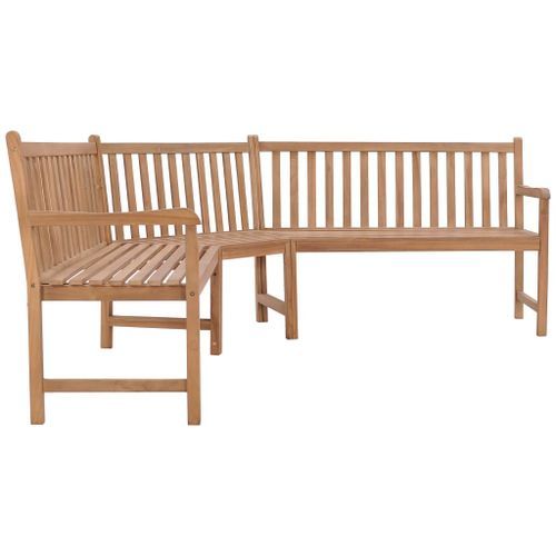 Banc d'angle de jardin 185x185x90 cm Bois de teck solide - Photo n°2; ?>