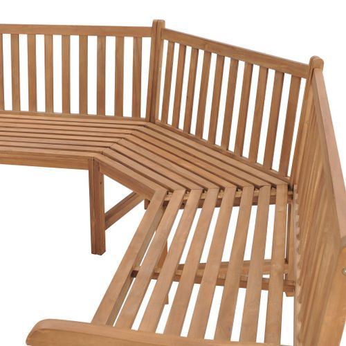 Banc d'angle de jardin 185x185x90 cm Bois de teck solide - Photo n°3; ?>