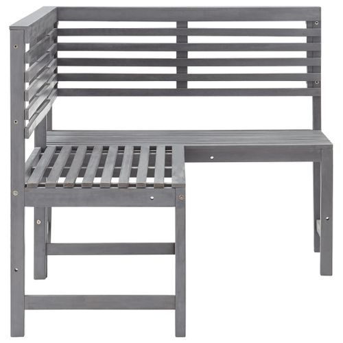 Banc d'angle de jardin Gris 140 cm Bois solide d'acacia - Photo n°2; ?>