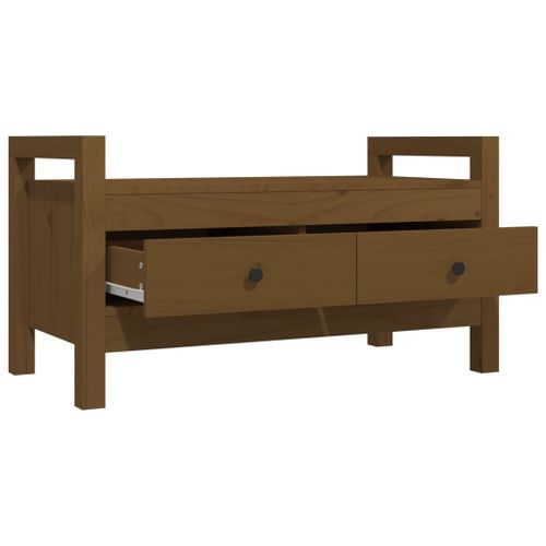 Banc d'entrée Marron miel 80x40x43 cm Bois de pin massif - Photo n°3; ?>