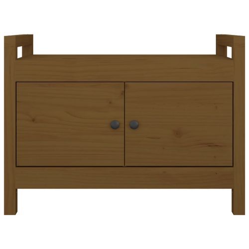 Banc d'entrée Marron miel 80x40x60 cm Bois de pin massif - Photo n°3; ?>