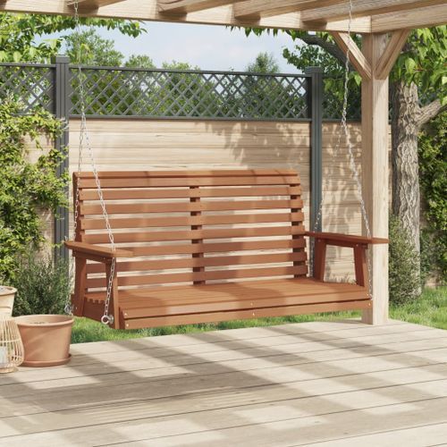 Banc de balançoire de jardin chaînes en métal bois massif sapin - Photo n°3; ?>