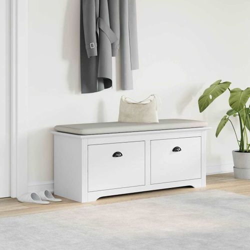 Banc de couloir BODO blanc 114x40x45 cm - Photo n°3; ?>