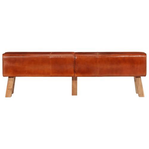 Banc de gymnastique marron 160 cm cuir véritable - Photo n°2; ?>