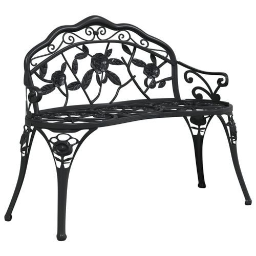 Banc de jardin 100 cm Aluminium coulé Noir - Photo n°2; ?>