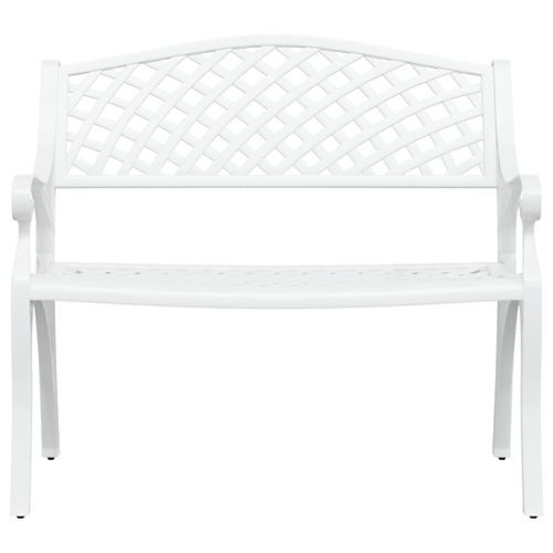 Banc de jardin 102 cm Aluminium coulé Blanc - Photo n°3; ?>