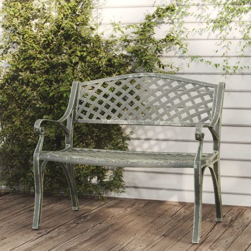 Banc de jardin 102 cm Aluminium coulé Vert - Photo n°2; ?>