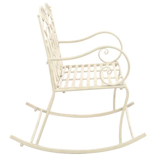 Banc de jardin 104 cm Fer Blanc antique - Photo n°3; ?>