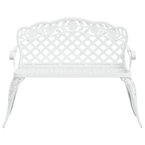 Banc de jardin 108 cm Aluminium coulé Blanc - Photo n°3; ?>
