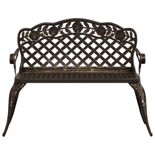 Banc de jardin 108 cm Aluminium coulé Bronze - Photo n°3; ?>