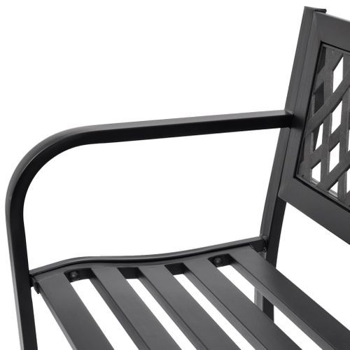 Banc de jardin 118 cm Acier Noir - Photo n°3; ?>