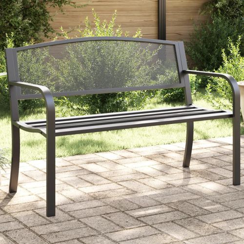 Banc de jardin 119 cm noir acier - Photo n°2; ?>