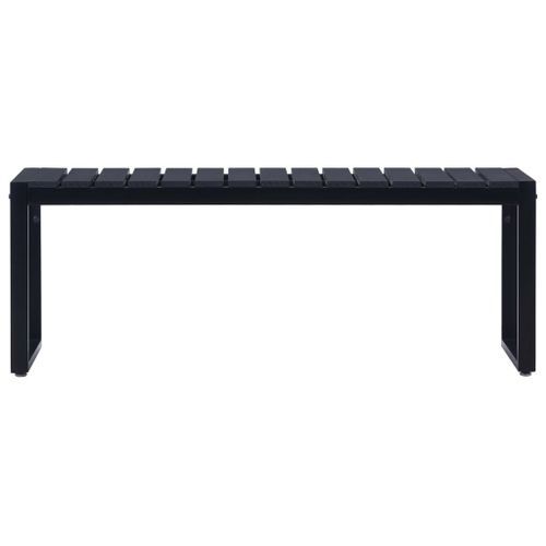 Banc de jardin 120,5 cm Panneau PS Noir - Photo n°2; ?>