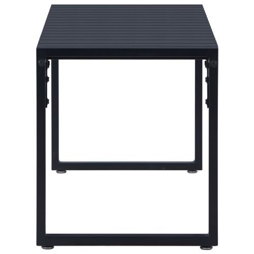 Banc de jardin 120,5 cm Panneau PS Noir - Photo n°3; ?>