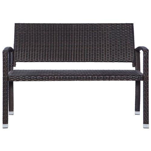 Banc de jardin 122 cm Résine tressée Marron - Photo n°2; ?>